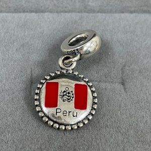 Pandora Peru Flag S925 ALE Pendant Charm Bracelet